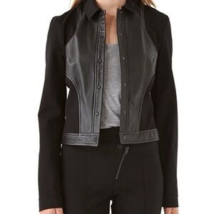 Alexander Wang Lambskin Leather Panel Jacket